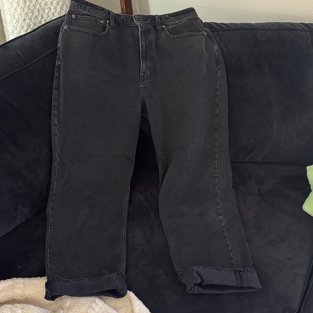 Abercrombie Women’s Black Denim Vintage Straight High Rise Jeans